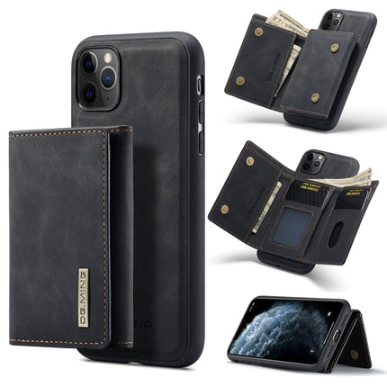 DG.MING M1 Series 3-Fold Multi Card Wallet + Magnetic Back Cover Shockproof Case with Holder Function