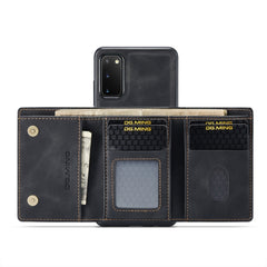 DG.MING M1 Series 3-Fold Multi Card Wallet  Back Cover Shockproof Case with Holder Function, For Samsung Galaxy S20