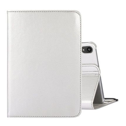 360 Degree Rotation Litchi Texture Flip Leather Case with Holder, For iPad mini 6 / mini 2024