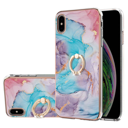 Electroplating Pattern IMD TPU Shockproof Case with Rhinestone Ring Holder, For iPhone 11 Pro, For iPhone 11 Pro Max, For iPhone X / XS, For iPhone XR