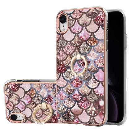 Electroplating Pattern IMD TPU Shockproof Case with Rhinestone Ring Holder, For iPhone 11 Pro, For iPhone 11 Pro Max, For iPhone X / XS, For iPhone XR