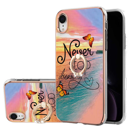 Electroplating Pattern IMD TPU Shockproof Case with Rhinestone Ring Holder, For iPhone 11 Pro, For iPhone 11 Pro Max, For iPhone X / XS, For iPhone XR