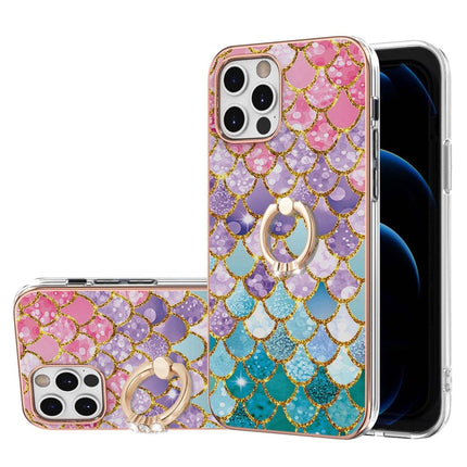 Electroplating Pattern IMD TPU Shockproof Case with Rhinestone Ring Holder, For iPhone XS Max, For iPhone 12 Pro, For iPhone SE 2022 / SE 2020 / 8 / 7, For iPhone 8 Plus / 7 Plus