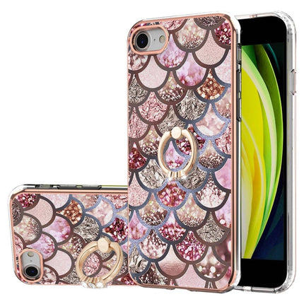 Electroplating Pattern IMD TPU Shockproof Case with Rhinestone Ring Holder, For iPhone XS Max, For iPhone 12 Pro, For iPhone SE 2022 / SE 2020 / 8 / 7, For iPhone 8 Plus / 7 Plus