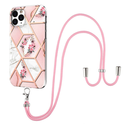 Electroplating Splicing Marble Flower Pattern TPU Shockproof Case with Lanyard, For iPhone 12 Pro Max, For iPhone 11, For iPhone 11 Pro, For iPhone 11 Pro Max, For iPhone XS / X, For iPhone XR