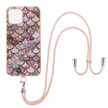 Electroplating Pattern IMD TPU Shockproof Case with Neck Lanyard, For iPhone 13 mini, For iPhone 13, For iPhone 13 Pro, For iPhone 13 Pro Max