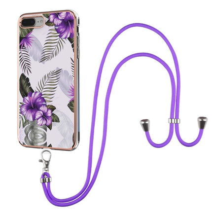 Electroplating Pattern IMD TPU Shockproof Case with Neck Lanyard, For iPhone XS Max, For iPhone SE 2022 / SE 2020 / 8 / 7, For iPhone 8 Plus / 7 Plus