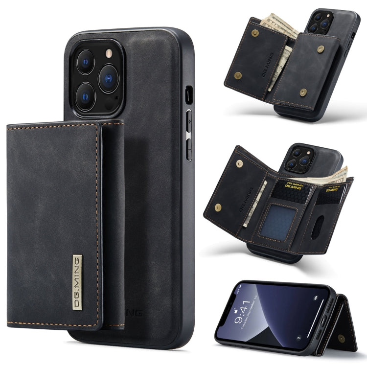 DG.MING M1 Series 3-Fold Multi Card Wallet + Magnetic Shockproof Case with Holder Function, For iPhone 13 mini, For iPhone 13, For iPhone 13 Pro, For iPhone 13 Pro Max