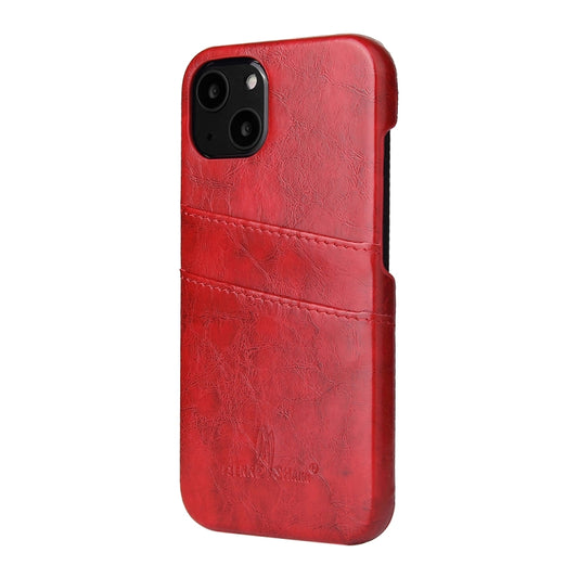 Fierre Shann Retro Oil Wax Texture PU Leather Case with Card Slots, For iPhone 13, For iPhone 13 Mini, For iPhone 13 Pro, For iPhone 13 Pro Max