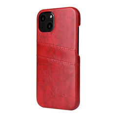 Fierre Shann Retro Oil Wax Texture PU Leather Case with Card Slots, For iPhone 13, For iPhone 13 Mini, For iPhone 13 Pro, For iPhone 13 Pro Max