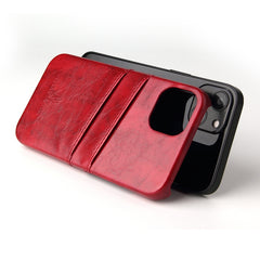 Fierre Shann Retro Oil Wax Texture PU Leather Case with Card Slots, For iPhone 13, For iPhone 13 Mini, For iPhone 13 Pro, For iPhone 13 Pro Max