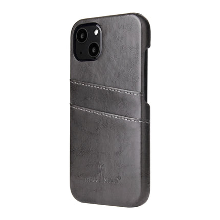Fierre Shann Retro Oil Wax Texture PU Leather Case with Card Slots, For iPhone 13, For iPhone 13 Mini, For iPhone 13 Pro, For iPhone 13 Pro Max