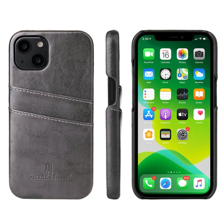 Fierre Shann Retro Oil Wax Texture PU Leather Case with Card Slots, For iPhone 13, For iPhone 13 Mini, For iPhone 13 Pro, For iPhone 13 Pro Max