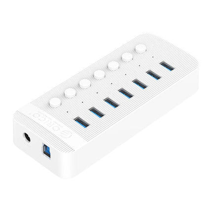 ORICO CT2U3-7AB-WH 7 In 1 Plastic Stripes Multi-Port USB HUB with Individual Switches,, CT2U3-7AB-BK AU Plug, CT2U3-7AB-WH AU Plug, CT2U3-7AB-BK UK Plug, CT2U3-7AB-WH UK Plug, CT2U3-7AB-BK EU Plug, CT2U3-7AB-WH EU Plug