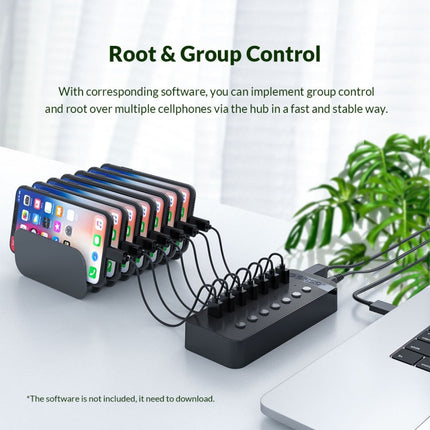 ORICO CT2U3-7AB-WH 7 In 1 Plastic Stripes Multi-Port USB HUB with Individual Switches,, CT2U3-7AB-BK AU Plug, CT2U3-7AB-WH AU Plug, CT2U3-7AB-BK UK Plug, CT2U3-7AB-WH UK Plug, CT2U3-7AB-BK EU Plug, CT2U3-7AB-WH EU Plug