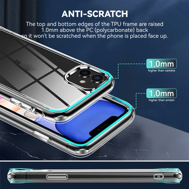 TPU + PC Transparent Shockproof Protective Case, For iPhone 11, For iPhone 11 Pro Max, For iPhone 12 Pro Max, For iPhone 12 Pro, For iPhone 12