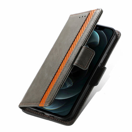 CaseNeo Business Splicing Dual Magnetic Buckle Horizontal Flip PU Leather Case with Holder & Card Slots & Wallet, For iPhone 13 Mini