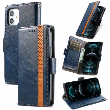 CaseNeo Business Splicing Dual Magnetic Buckle Horizontal Flip PU Leather Case with Holder & Card Slots & Wallet, For iPhone 13 Mini