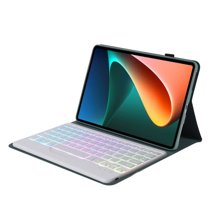 AN05BS Ultra-thin Tri-color Backlight Detachable Lambskin Texture TPU Bluetooth Keyboard Leather Case with Holder For Xiaomi Pad 5 / 5 Pro