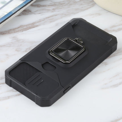 Sliding Camera Cover Design PC + TPU Shockproof Case with Ring Holder & Card Slot, For iPhone SE 2022 / SE 2020 / 8 / 7 / 6s / 6, For iPhone 8 Plus / 7 Plus / 6s Plus / 6 Plus