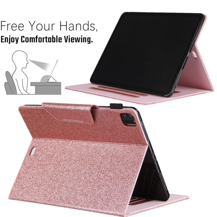 Glitter Powder Horizontal Flip Leather Case with Holder & Card Slot & Photo Frame & Wallet, For iPad Pro 12.9 2022 / 2021 / 2020 / 2018