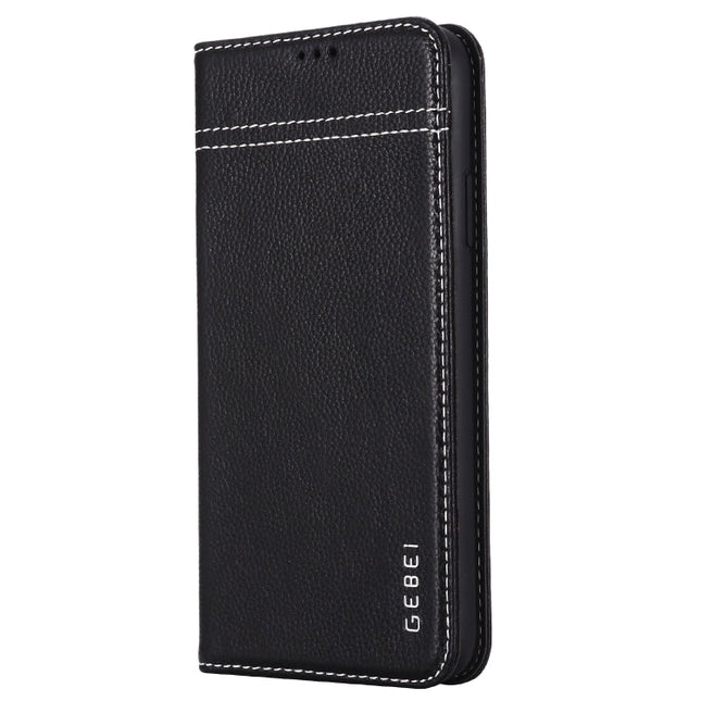 GEBEI Top-grain Leather Horizontal Flip Protective Case with Holder & Card Slots, For iPhone 11, For iPhone 11 Pro, For iPhone 11 Pro Max, For iPhone XS / X, For iPhone XR