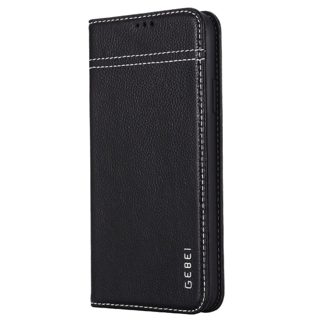 GEBEI Top-grain Leather Horizontal Flip Protective Case with Holder & Card Slots, For iPhone 11, For iPhone 11 Pro, For iPhone 11 Pro Max, For iPhone XS / X, For iPhone XR