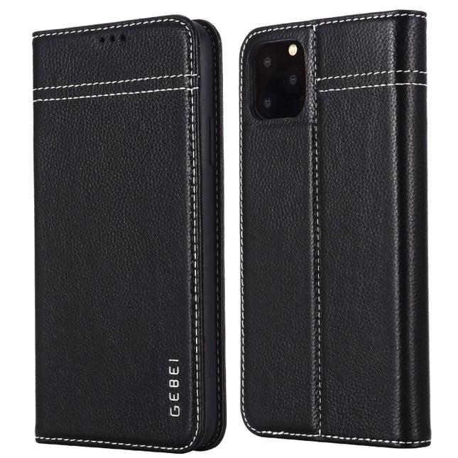 GEBEI Top-grain Leather Horizontal Flip Protective Case with Holder & Card Slots, For iPhone 11, For iPhone 11 Pro, For iPhone 11 Pro Max, For iPhone XS / X, For iPhone XR