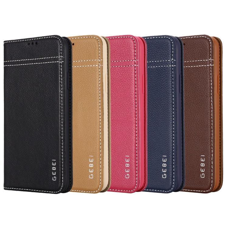 GEBEI Top-grain Leather Horizontal Flip Protective Case with Holder & Card Slots, For iPhone 11, For iPhone 11 Pro, For iPhone 11 Pro Max, For iPhone XS / X, For iPhone XR, For iPhone XS Max