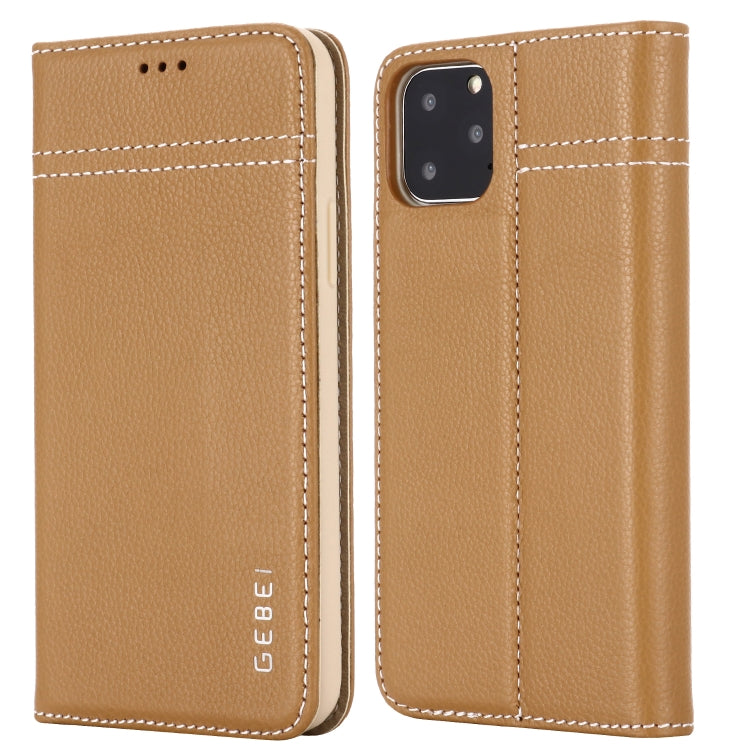 GEBEI Top-grain Leather Horizontal Flip Protective Case with Holder & Card Slots, For iPhone 11, For iPhone 11 Pro, For iPhone 11 Pro Max, For iPhone XS / X, For iPhone XR, For iPhone XS Max