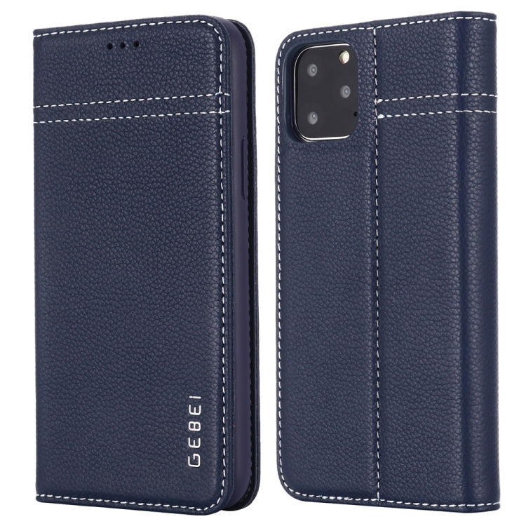 GEBEI Top-grain Leather Horizontal Flip Protective Case with Holder & Card Slots, For iPhone 11, For iPhone 11 Pro, For iPhone 11 Pro Max, For iPhone XS / X, For iPhone XR, For iPhone XS Max