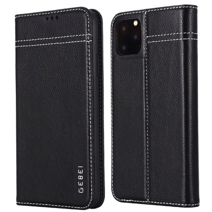 GEBEI Top-grain Leather Horizontal Flip Protective Case with Holder & Card Slots, For iPhone 11, For iPhone 11 Pro, For iPhone 11 Pro Max, For iPhone XS / X, For iPhone XR