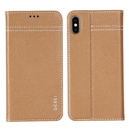 GEBEI Top-grain Leather Horizontal Flip Protective Case with Holder & Card Slots, For iPhone 11, For iPhone 11 Pro, For iPhone 11 Pro Max, For iPhone XS / X, For iPhone XR