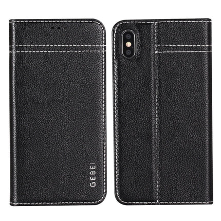 GEBEI Top-grain Leather Horizontal Flip Protective Case with Holder & Card Slots, For iPhone 11, For iPhone 11 Pro, For iPhone 11 Pro Max, For iPhone XS / X, For iPhone XR
