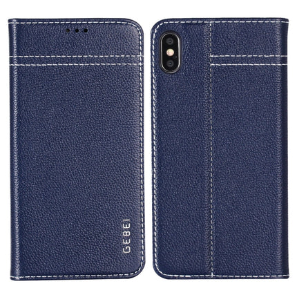 GEBEI Top-grain Leather Horizontal Flip Protective Case with Holder & Card Slots, For iPhone 11, For iPhone 11 Pro, For iPhone 11 Pro Max, For iPhone XS / X, For iPhone XR