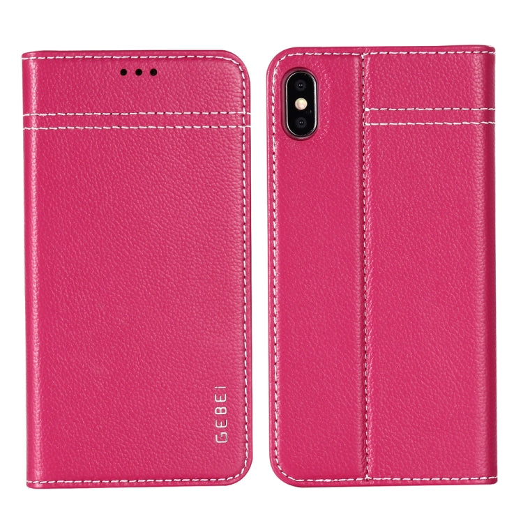 GEBEI Top-grain Leather Horizontal Flip Protective Case with Holder & Card Slots, For iPhone 11, For iPhone 11 Pro, For iPhone 11 Pro Max, For iPhone XS / X, For iPhone XR, For iPhone XS Max