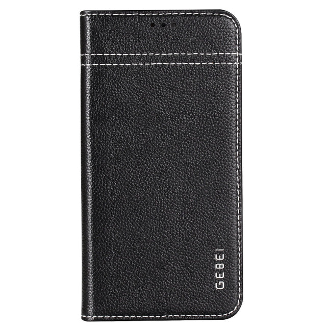 GEBEI Top-grain Leather Horizontal Flip Protective Case with Holder & Card Slots, For iPhone XS Max