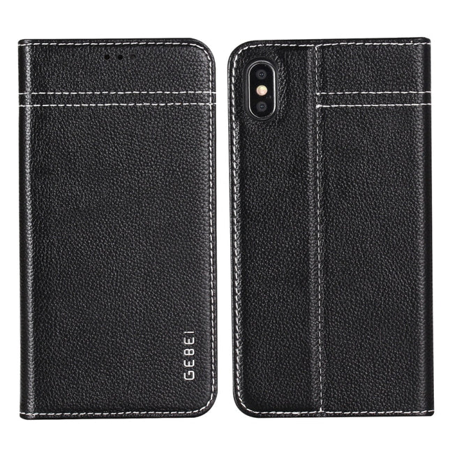 GEBEI Top-grain Leather Horizontal Flip Protective Case with Holder & Card Slots, For iPhone XS Max, For Galaxy Note 10, For Galaxy Note 10+