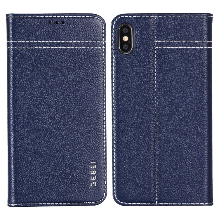 GEBEI Top-grain Leather Horizontal Flip Protective Case with Holder & Card Slots, For iPhone 11, For iPhone 11 Pro, For iPhone 11 Pro Max, For iPhone XS / X, For iPhone XR, For iPhone XS Max