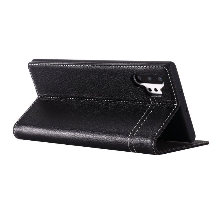 GEBEI Top-grain Leather Horizontal Flip Protective Case with Holder & Card Slots, For Galaxy Note 10, For Galaxy Note 10+