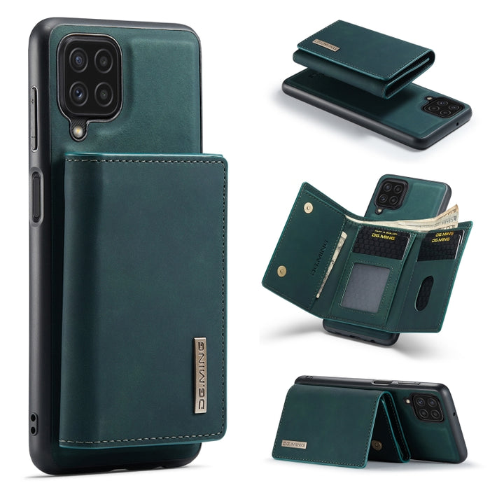 DG.MING M1 Series 3-Fold Multi Card Wallet + Magnetic Back Cover Shockproof Case with Holder Function, For Samsung Galaxy A22 4G