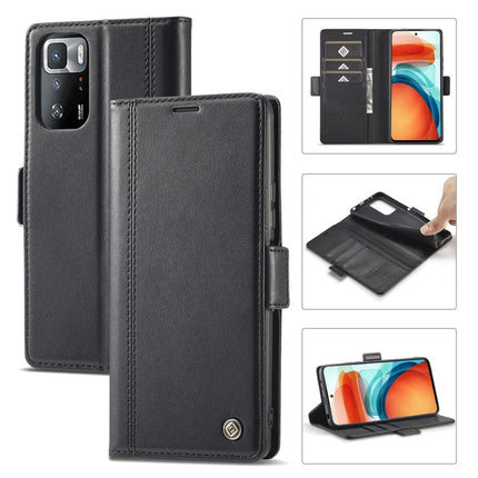 LC.IMEEKE Magnetic Buckle PU + TPU Horizontal Flip Leather Case with Holder & Card Slots & Wallet, For Xiaomi Redmi Note 10 Pro/Note 10 Pro Max