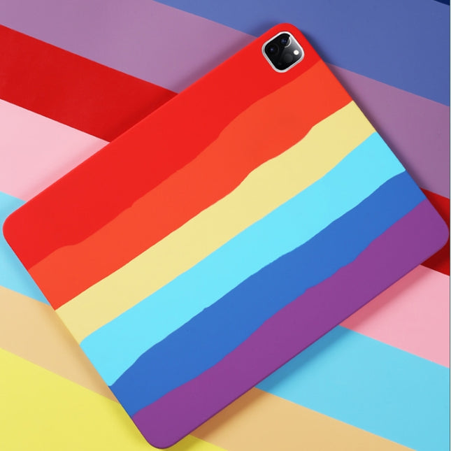 Rainbow Liquid Silicone + PC Shockproof Protective Case, For iPad Pro 12.9 inch 2020