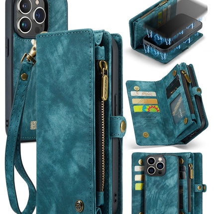 CaseMe-008 Detachable Multifunctional Horizontal Flip Leather Case with Card Slot & Holder & Zipper Wallet & Photo Frame, For iPhone 13 Pro Max, For iPhone 13 Pro, For iPhone 13 mini, For iPhone 13