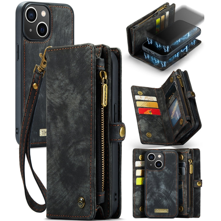 CaseMe-008 Detachable Multifunctional Horizontal Flip Leather Case with Card Slot & Holder & Zipper Wallet & Photo Frame, For iPhone 13 Pro Max, For iPhone 13 Pro, For iPhone 13 mini, For iPhone 13