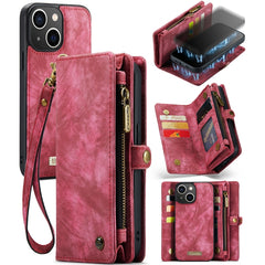 CaseMe-008 Detachable Multifunctional Horizontal Flip Leather Case with Card Slot & Holder & Zipper Wallet & Photo Frame, For iPhone 13 Pro Max, For iPhone 13 Pro, For iPhone 13 mini, For iPhone 13