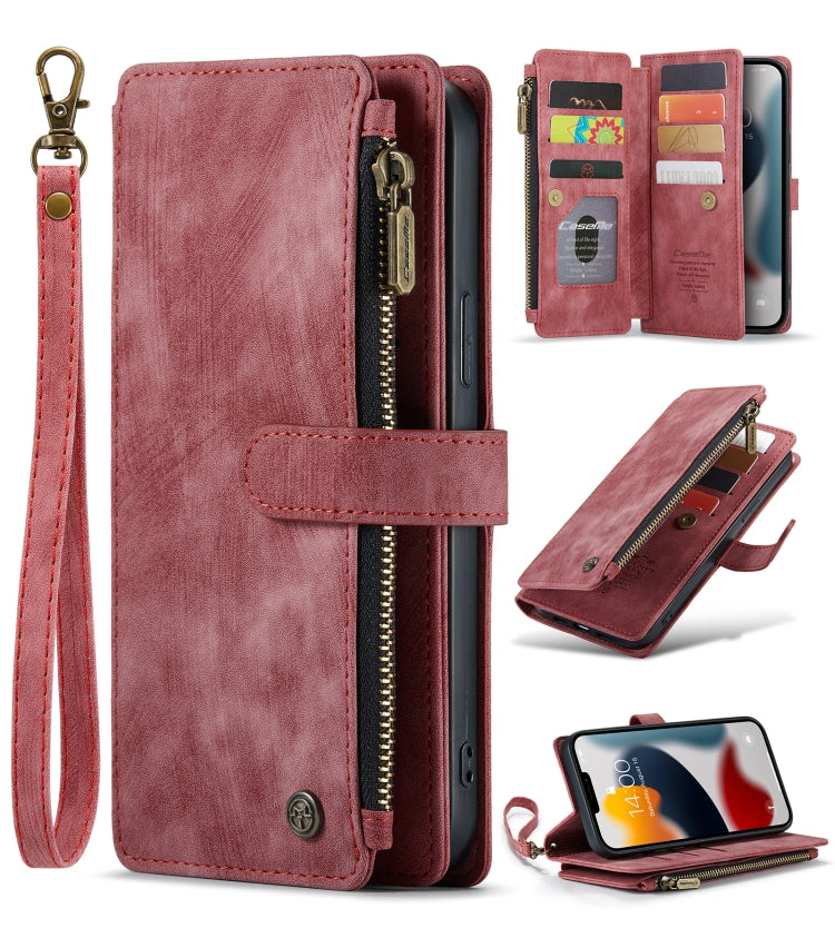 CaseMe-C30 PU + TPU Multifunctional Horizontal Flip Leather Case with Holder & Card Slot & Wallet & Zipper Pocket, For iPhone 13 Pro Max, For iPhone 13 Pro, For iPhone 13, For iPhone 13 mini