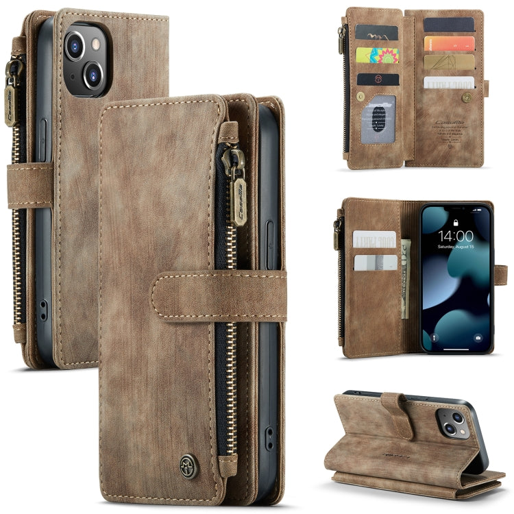 CaseMe-C30 PU + TPU Multifunctional Horizontal Flip Leather Case with Holder & Card Slot & Wallet & Zipper Pocket, For iPhone 13 Pro Max, For iPhone 13 Pro, For iPhone 13, For iPhone 13 mini