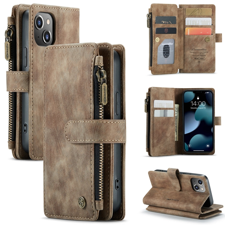 CaseMe-C30 PU + TPU Multifunctional Horizontal Flip Leather Case with Holder & Card Slot & Wallet & Zipper Pocket, For iPhone 13 Pro Max, For iPhone 13 Pro, For iPhone 13, For iPhone 13 mini