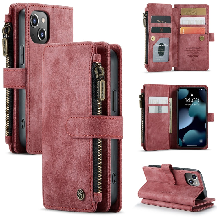 CaseMe-C30 PU + TPU Multifunctional Horizontal Flip Leather Case with Holder & Card Slot & Wallet & Zipper Pocket, For iPhone 13 Pro Max, For iPhone 13 Pro, For iPhone 13, For iPhone 13 mini